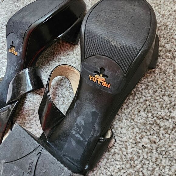 Prada Vintage Black Platform Strap Heels - Picture 8 of 12